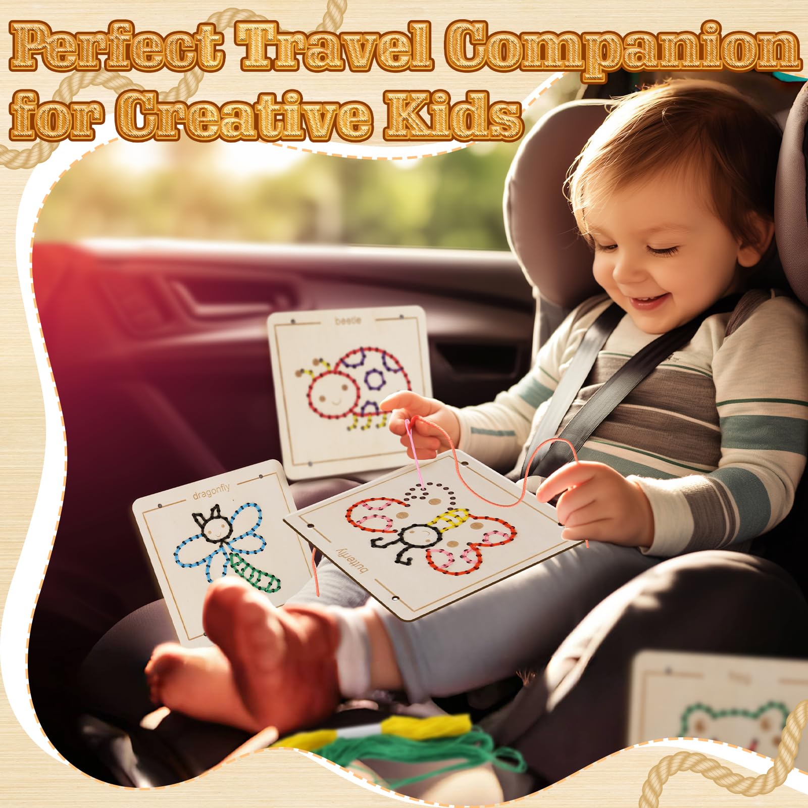 Amazon.com: Montessori Wooden Lacing Toys for Toddlers and Kids